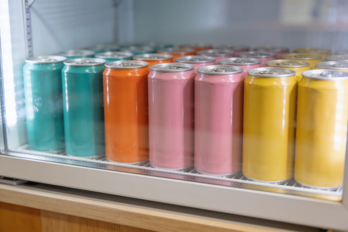 «Слабый» алкоголь для подростка: яркие банки в витрине магазина